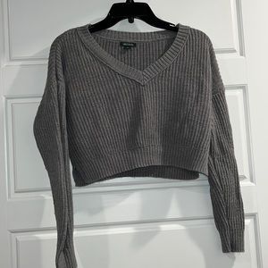 Gray Cropped Sweater